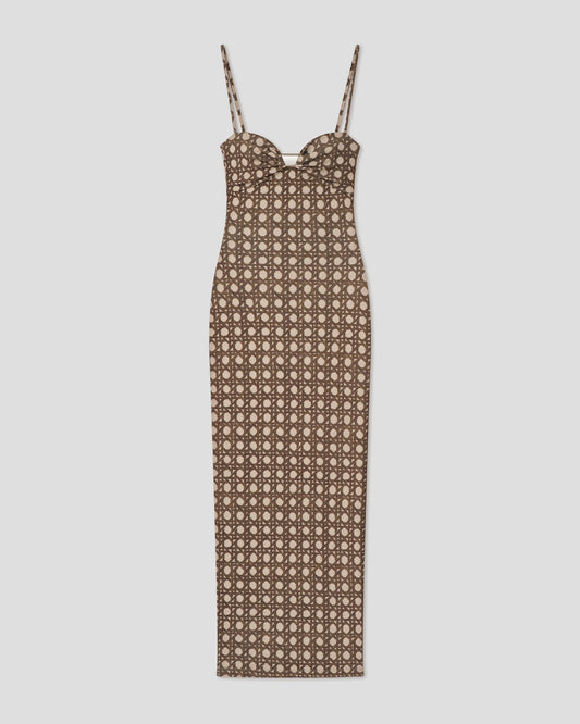 Erandi Midi dress - Rattan Polka | Nanushka
