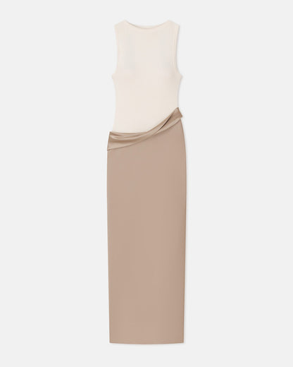 Cobee Long dress - Dune/Creme | Nanushka