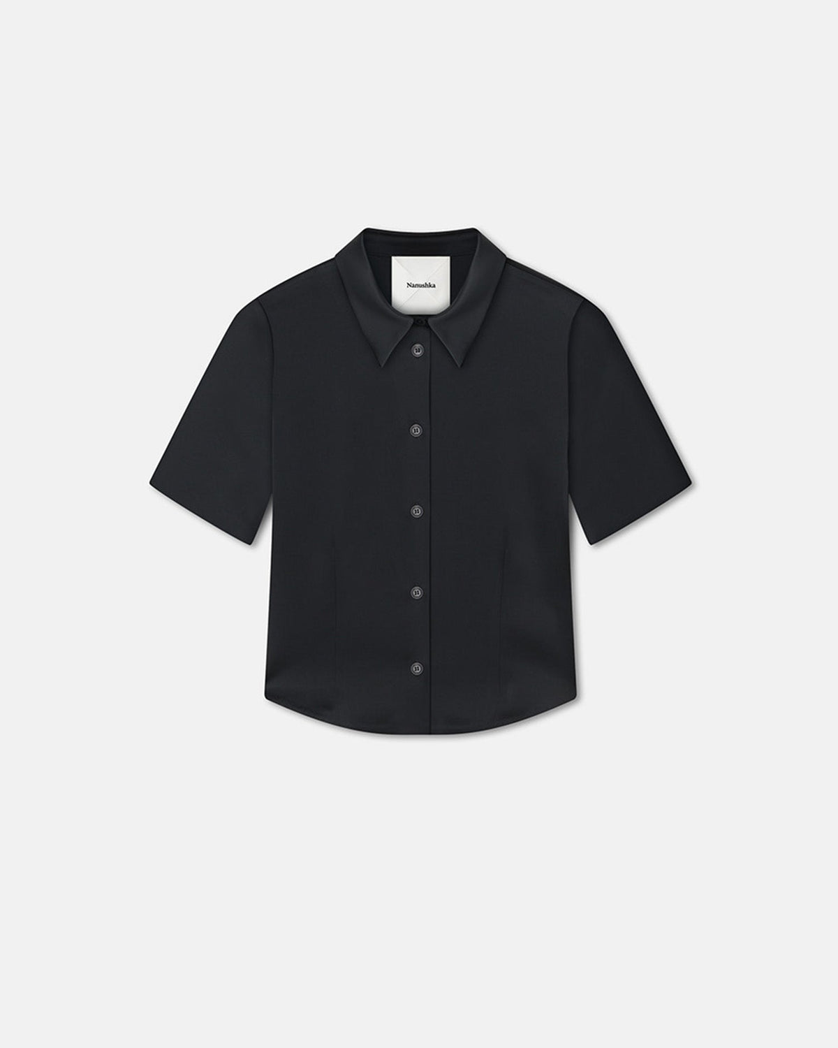 Clare Slip Satin Shirt - Black | Nanushka