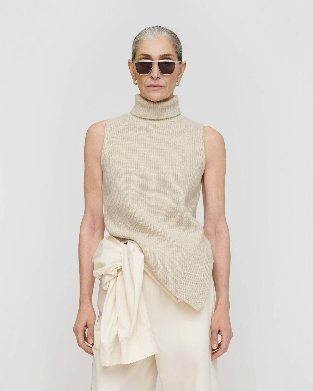 Fennec Knit vest - Creme | Nanushka