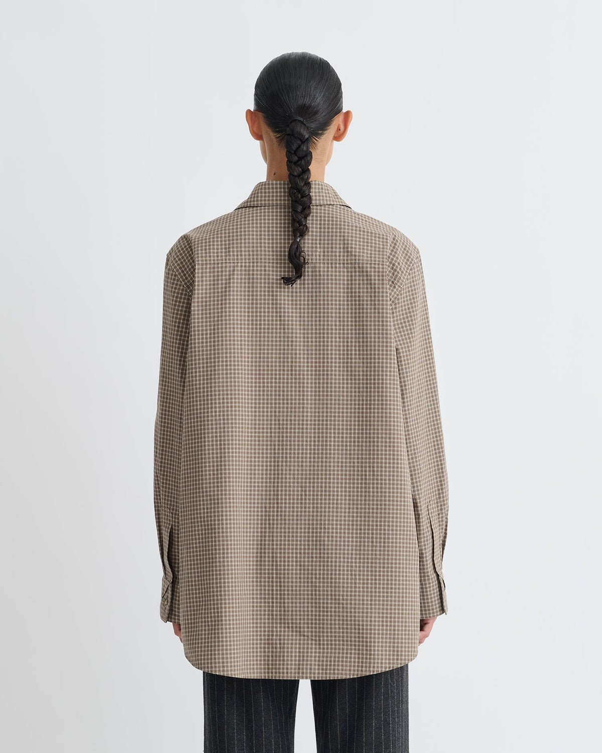 Arleen Checked Shirting Shirt - Brown/Creme | Nanushka