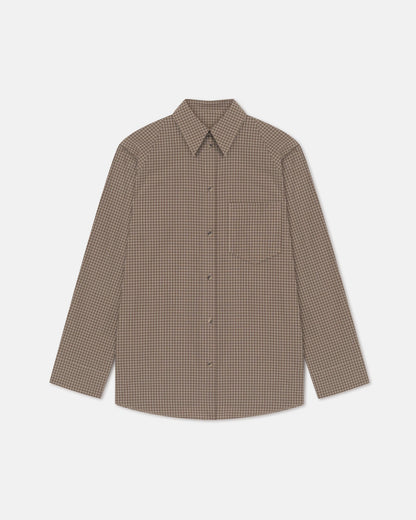 Arleen Checked Shirting Shirt - Brown/Creme | Nanushka