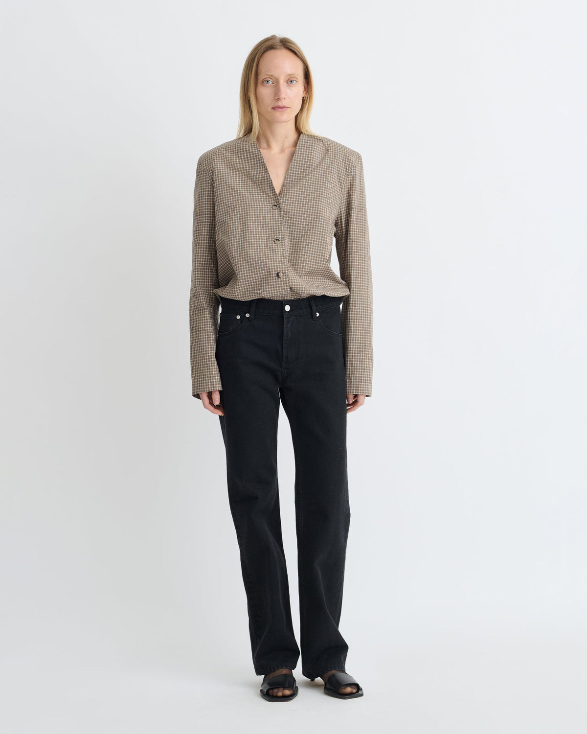 Tristin Shirt - Brown/Creme | Nanushka