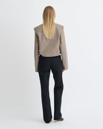 Tristin Shirt - Brown/Creme | Nanushka