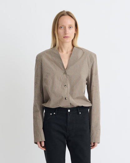 Tristin Shirt - Brown/Creme | Nanushka