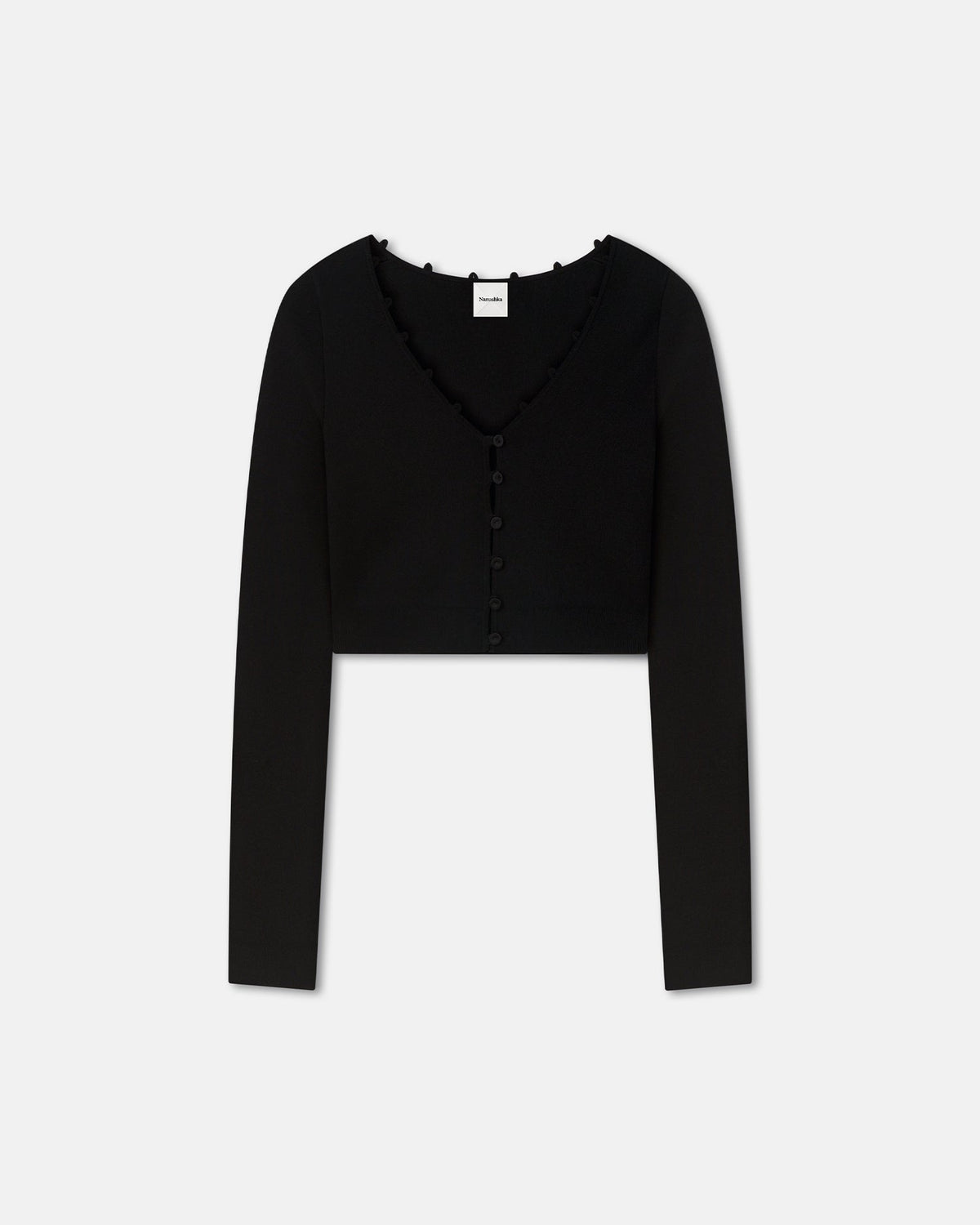 Dovie Cropped Cardigan - Black | Nanushka