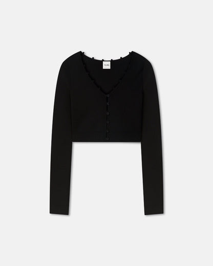 Dovie Cropped Cardigan - Black | Nanushka