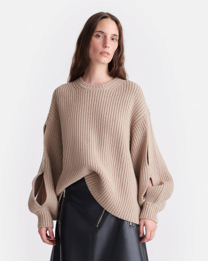 Jacint Cashmere-Blend Sweater - Oatmeal | Nanushka