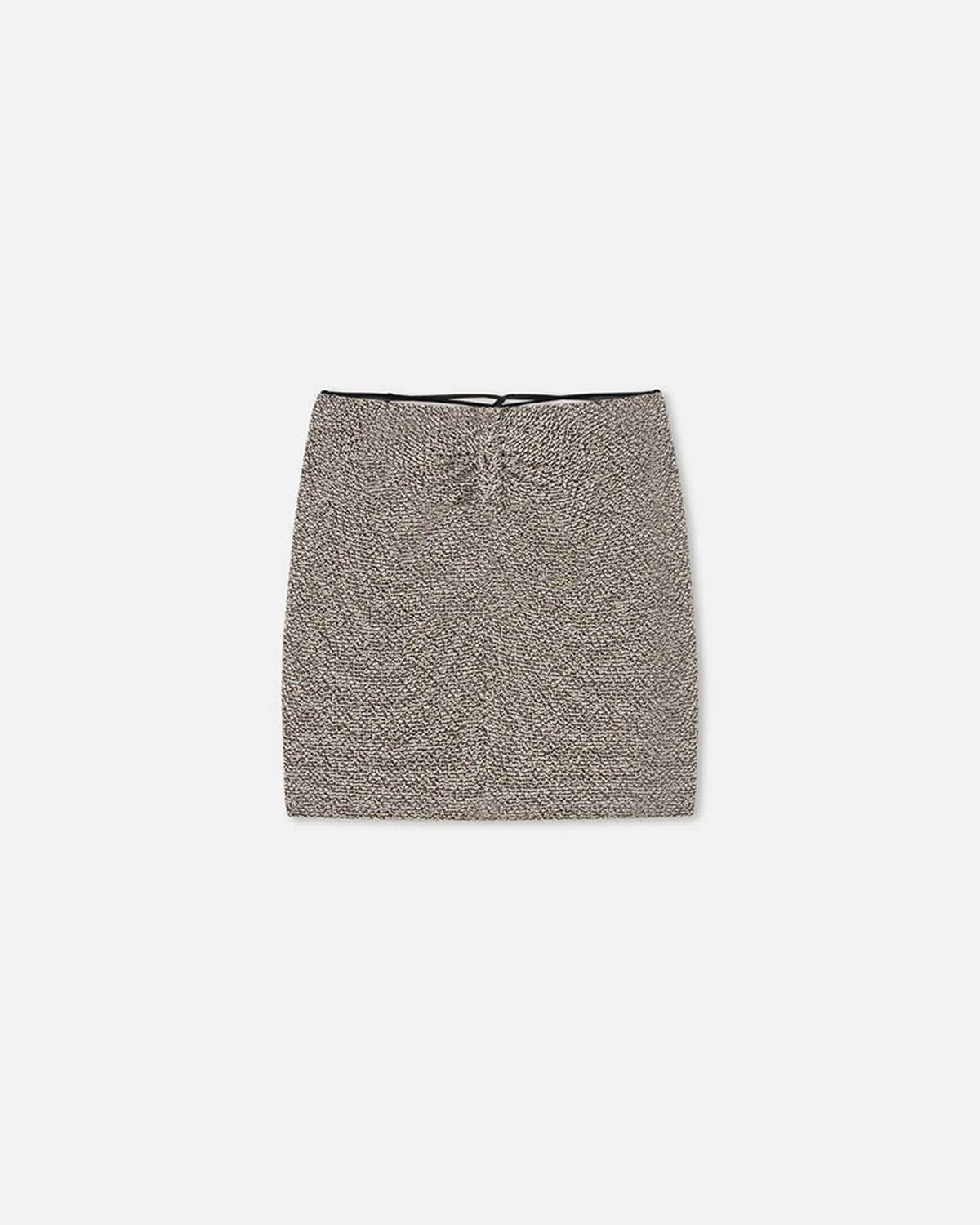 Sammy Loopback Cotton Mini Skirt - Black/Creme Mouline | Nanushka