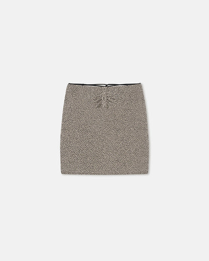Sammy Loopback Cotton Mini Skirt - Black/Creme Mouline | Nanushka