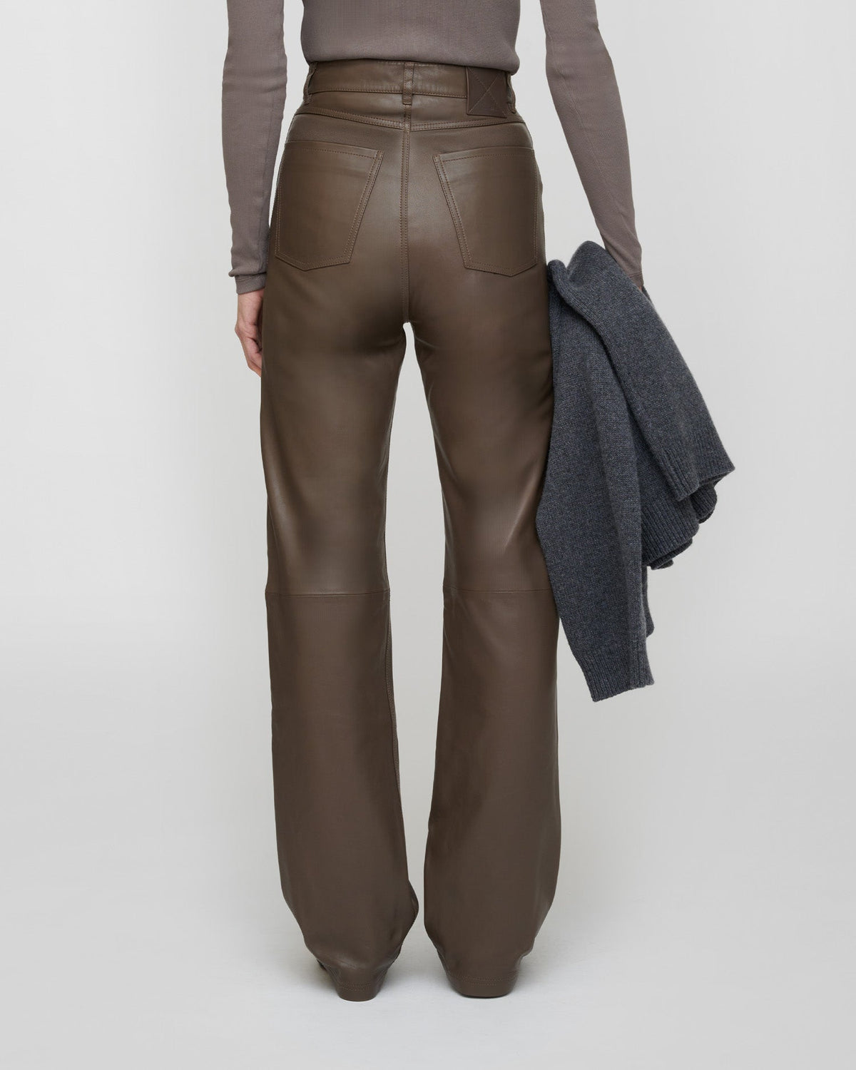 Martie Leather pants - Dark Taupe | Nanushka