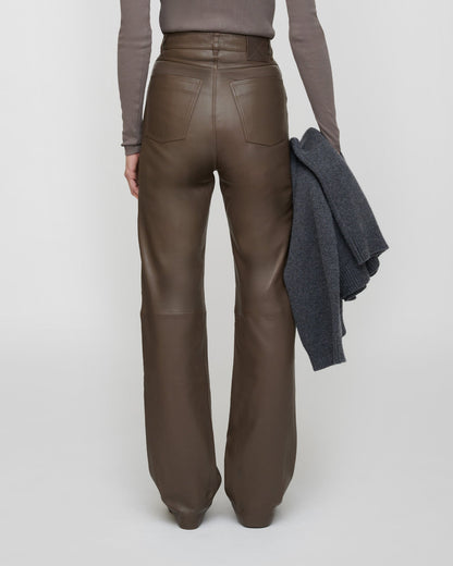 Martie Leather pants - Dark Taupe | Nanushka