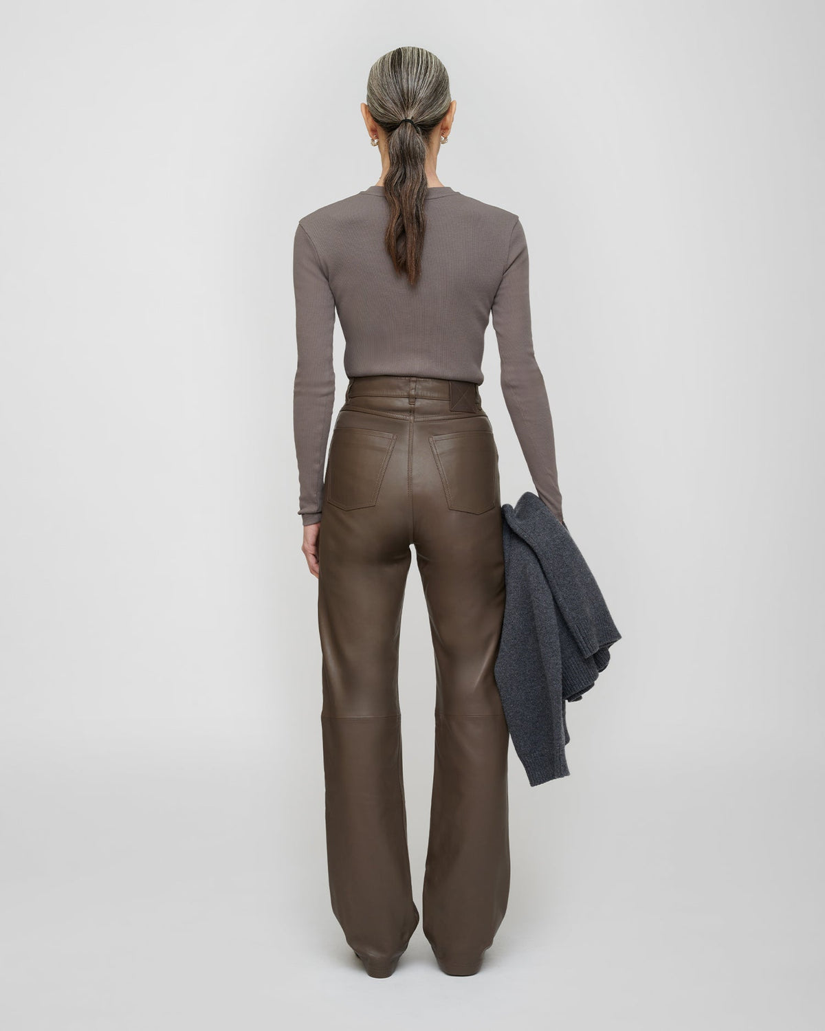 Martie Leather pants - Dark Taupe | Nanushka