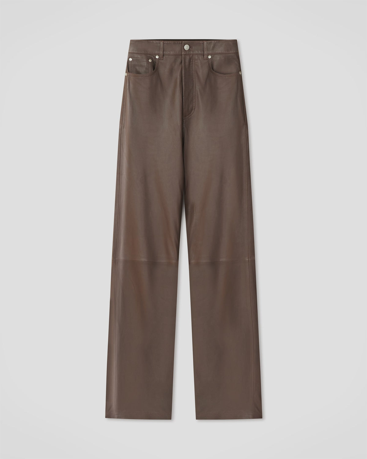 Martie Leather pants - Dark Taupe | Nanushka