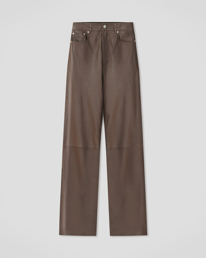 Martie Leather pants - Dark Taupe | Nanushka