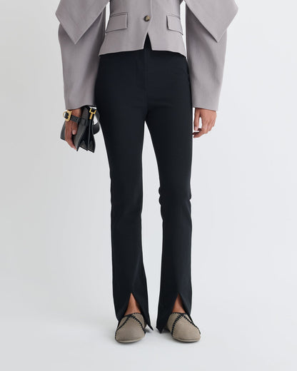Luana Front slit pants - Black | Nanushka
