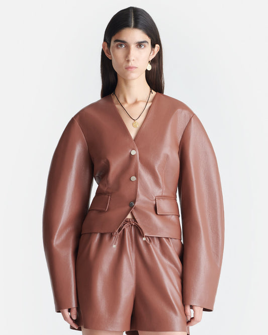 Kiyo Okobor™ Alt-Leather Blazer - Henna | Nanushka