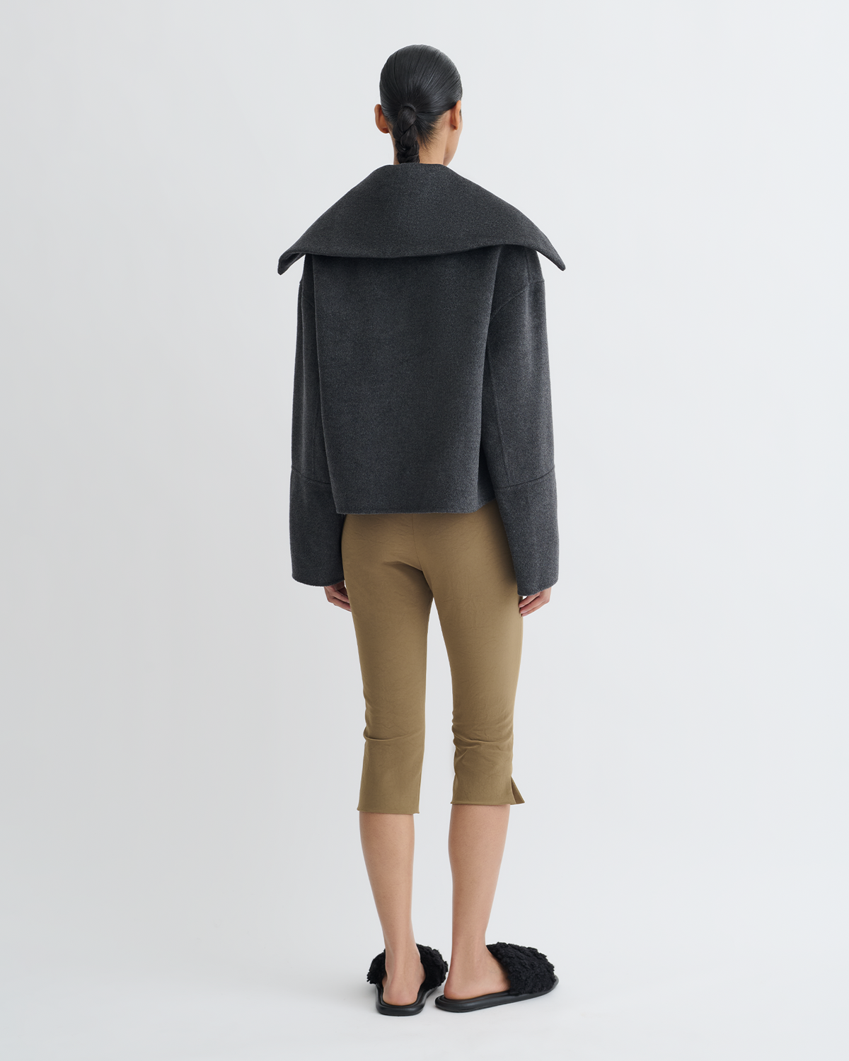 Maxe Double Wool Jacket - Grey Melange | Nanushka
