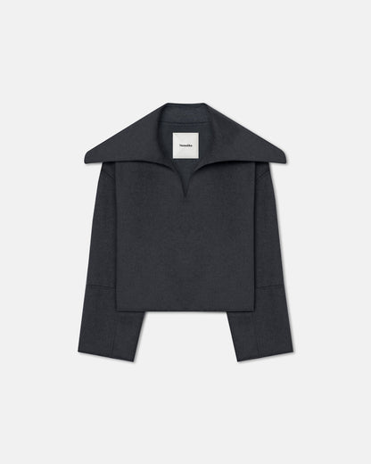 Maxe Double Wool Jacket - Grey Melange | Nanushka