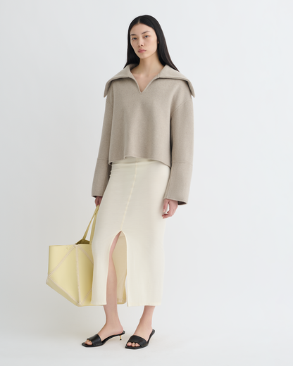 Maxe Double Wool Jacket - Stone | Nanushka