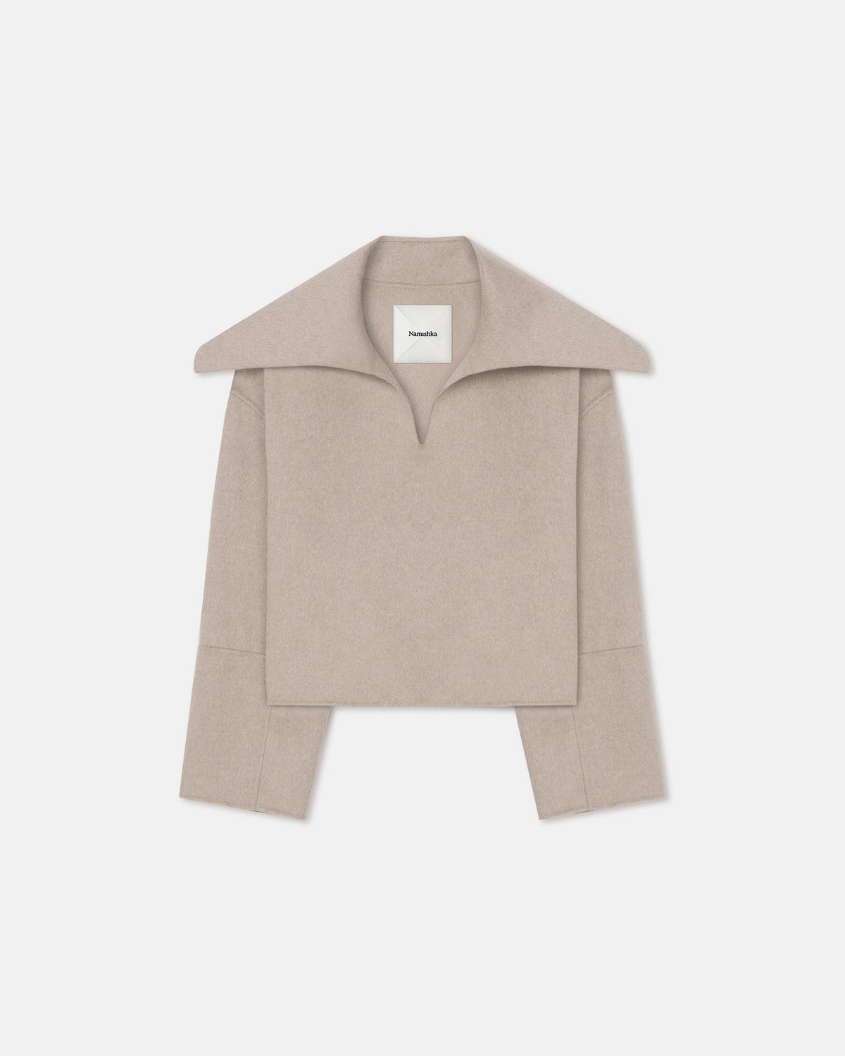 Maxe Double Wool Jacket - Stone | Nanushka