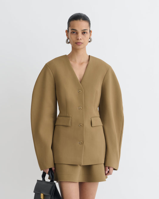 Kaori Elongated Blazer - Brown | Nanushka
