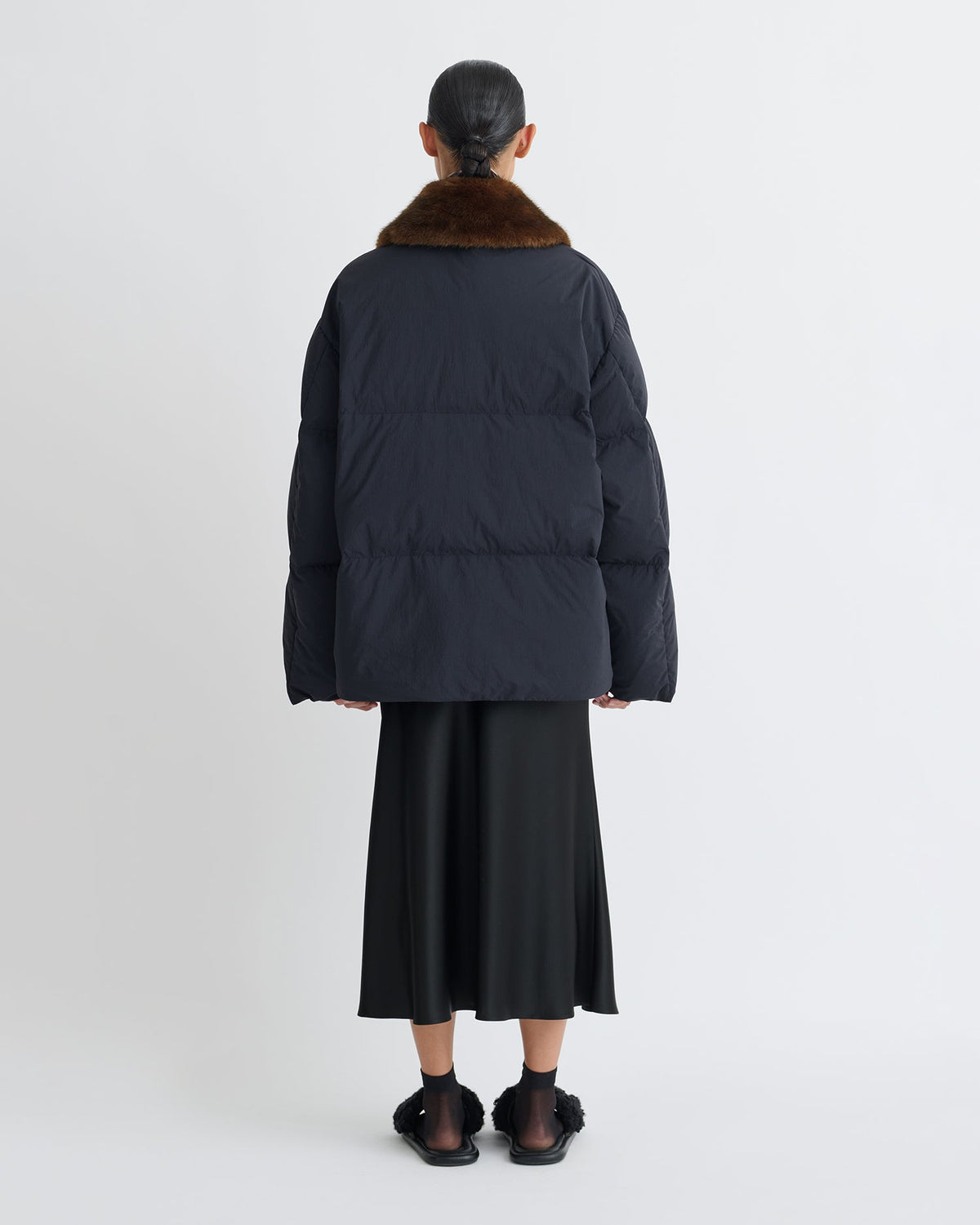 Camey Padded jacket - Black/Dark Brown | Nanushka
