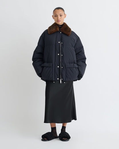 Camey Padded jacket - Black/Dark Brown | Nanushka