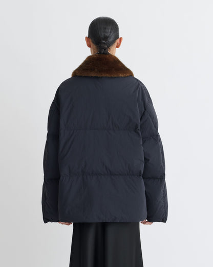 Camey Padded jacket - Black/Dark Brown | Nanushka