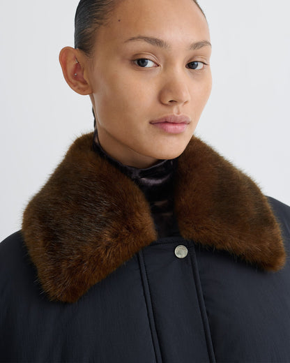 Camey Padded jacket - Black/Dark Brown | Nanushka