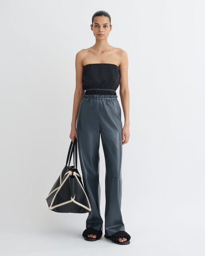 Geb Okobor™ Alt-Leather Pants - Steel Blue | Nanushka