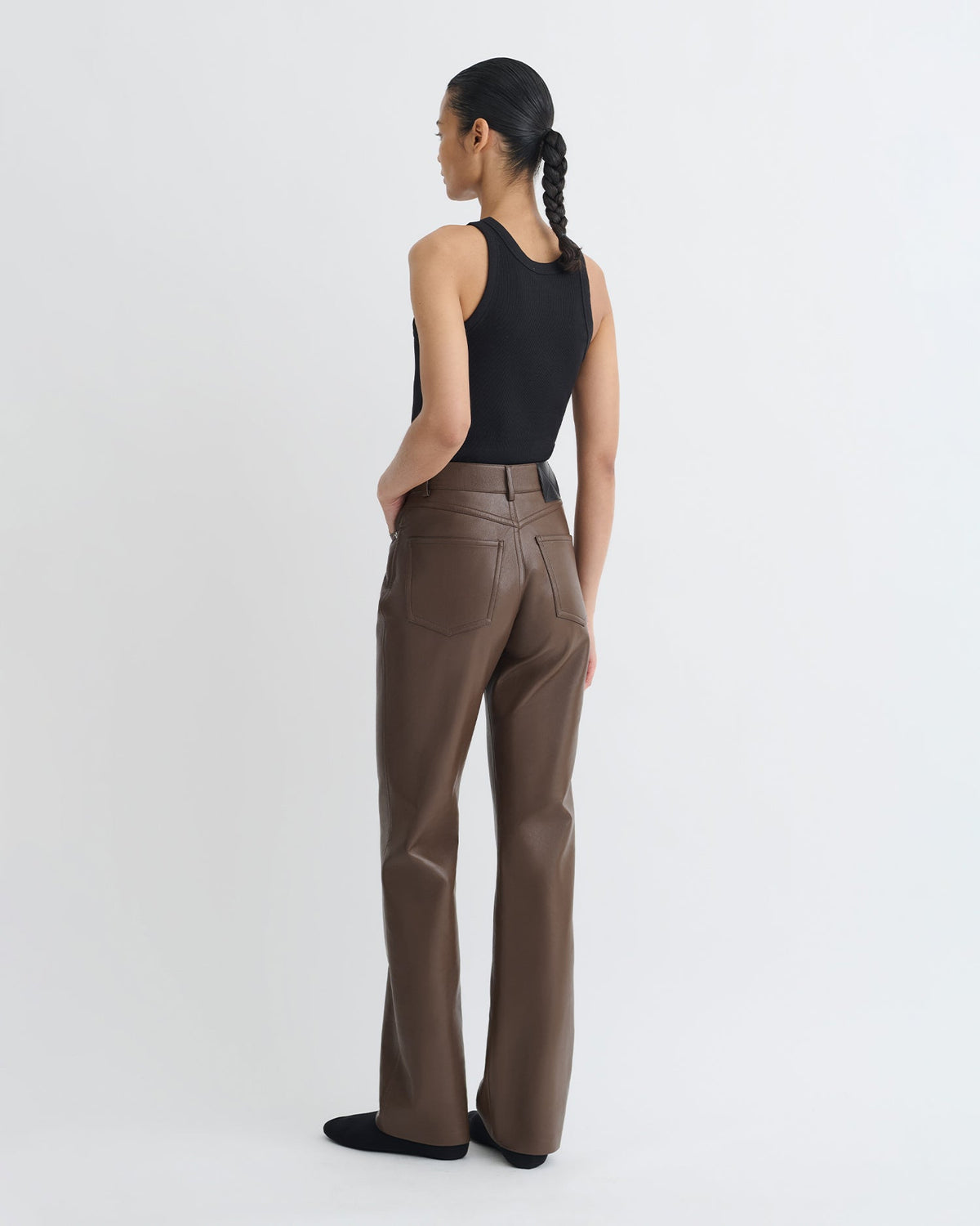 Seldes Regenerated Leather Pants - Chocolate | Nanushka