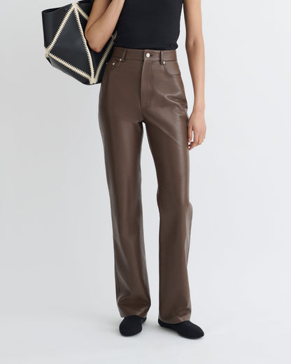 Seldes Regenerated Leather Pants - Chocolate | Nanushka