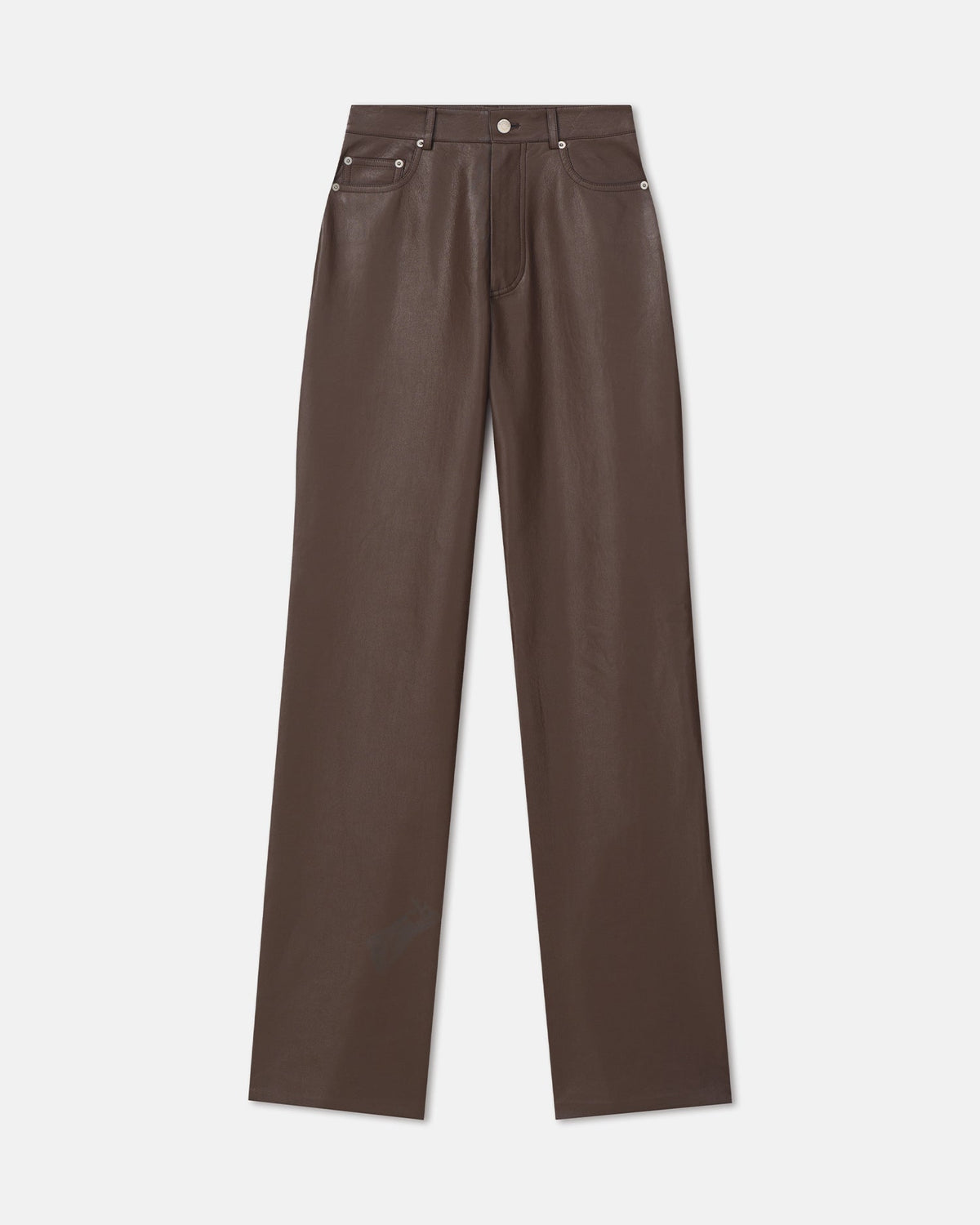 Seldes Regenerated Leather Pants - Chocolate | Nanushka