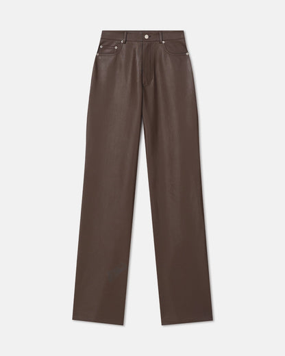 Seldes Regenerated Leather Pants - Chocolate | Nanushka