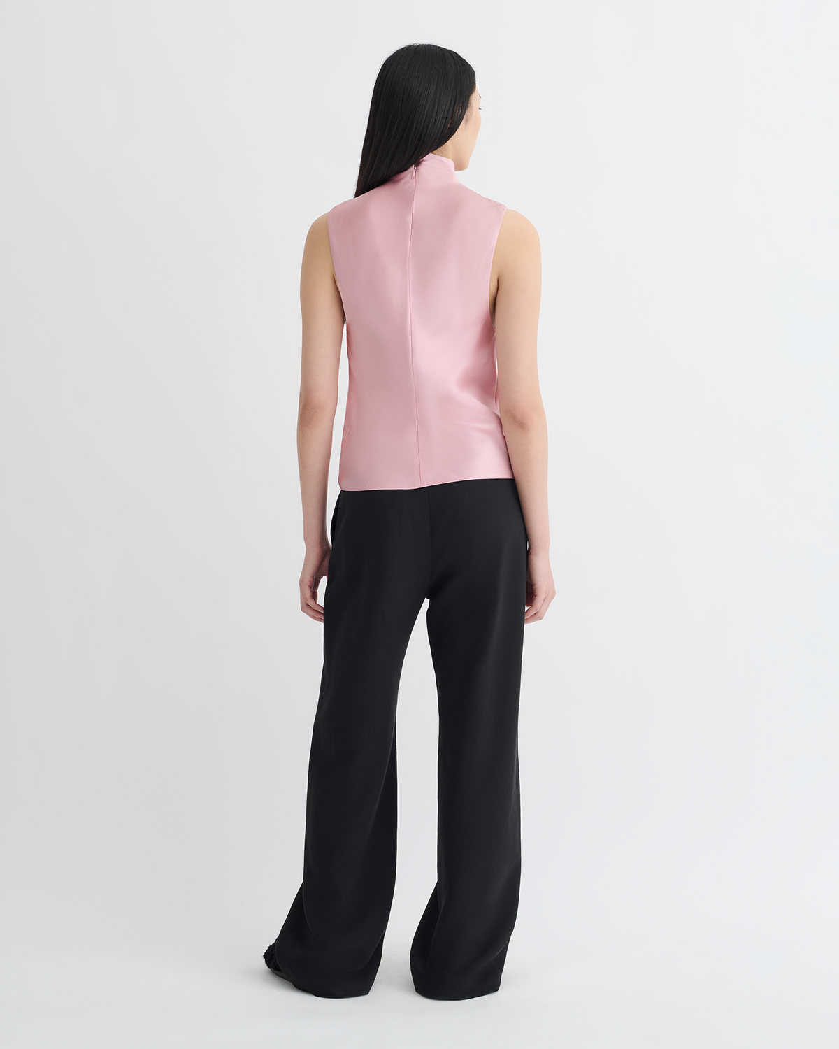 Colson Slip Satin Turtleneck Top - Pink | Nanushka