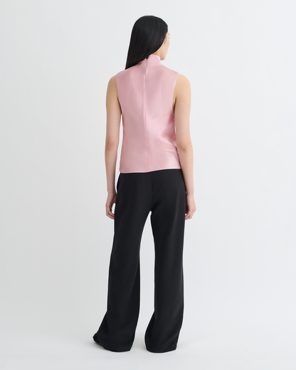 Colson Slip Satin Turtleneck Top - Pink | Nanushka