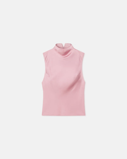 Colson Slip Satin Turtleneck Top - Pink | Nanushka
