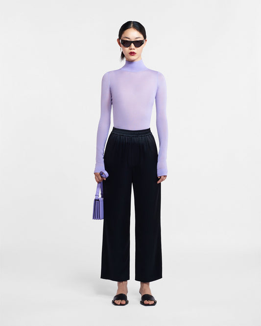 Odessa Slip Satin Pants - Black | Nanushka