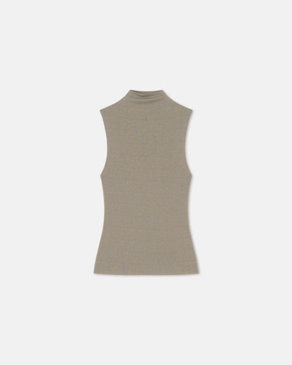 Annyka Mesh Jersey Sleeveless Top - Fog | Nanushka
