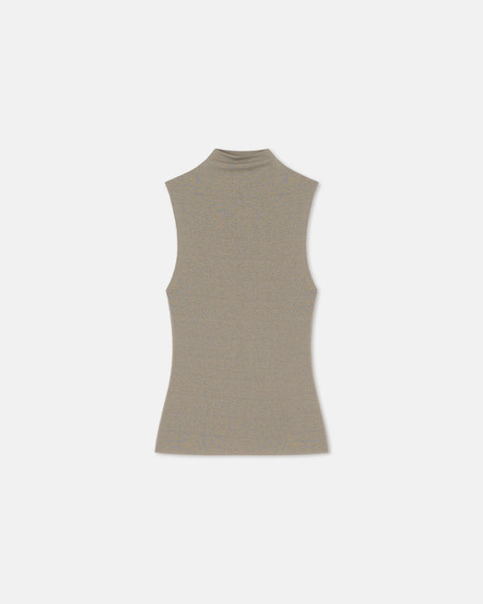 Annyka Mesh Jersey Sleeveless Top - Fog | Nanushka