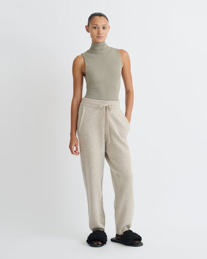 Annyka Mesh Jersey Sleeveless Top - Fog | Nanushka