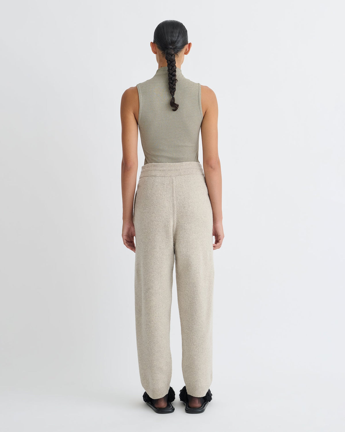 Annyka Mesh Jersey Sleeveless Top - Fog | Nanushka