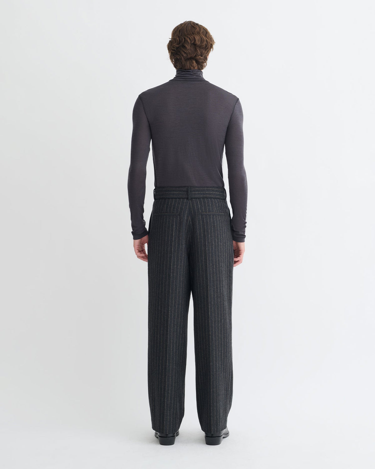 Tenoch Melange Wool Jersey Turtleneck Top - Grey Melange | Nanushka