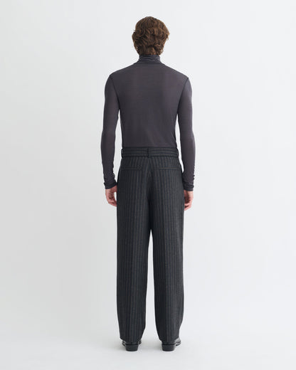 Tenoch Melange Wool Jersey Turtleneck Top - Grey Melange | Nanushka