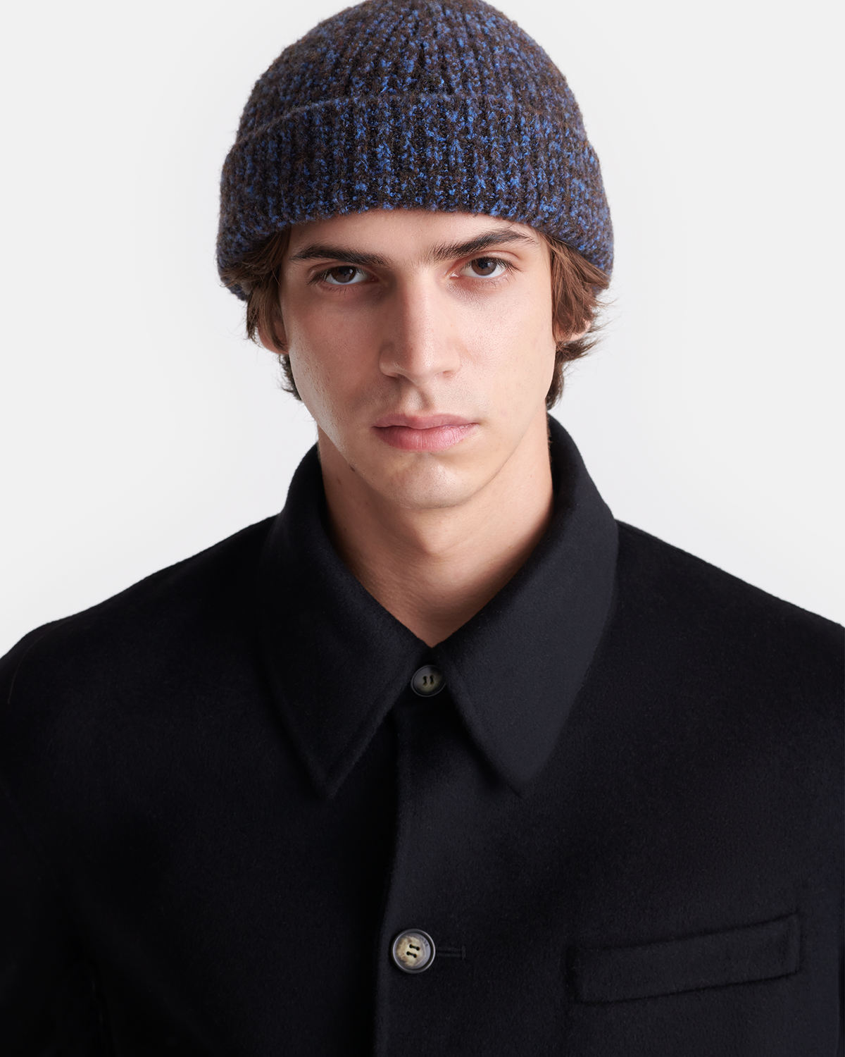 Madis Boucle beanie - Blue/Brown | Nanushka