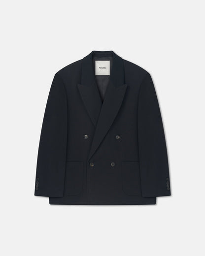 Anselm Double-Breasted Crepe Twill Blazer - Black | Nanushka