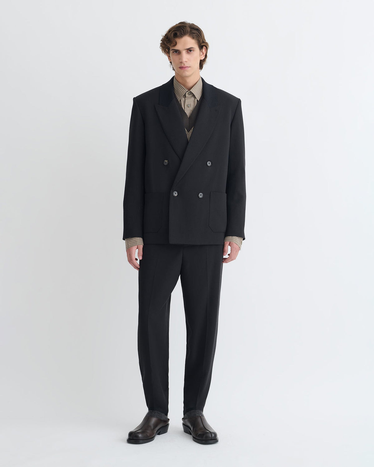 Anselm Double-Breasted Crepe Twill Blazer - Black | Nanushka