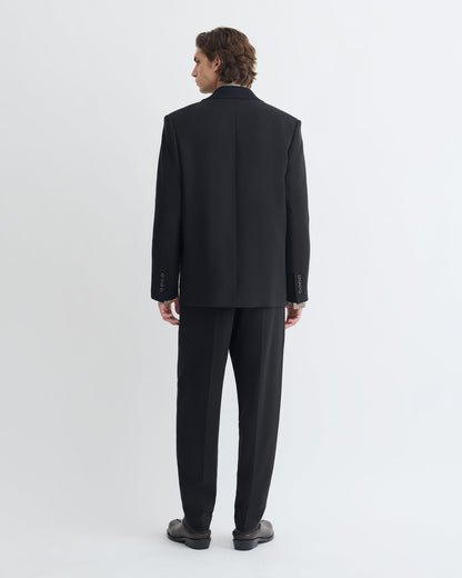 Anselm Double-Breasted Crepe Twill Blazer - Black | Nanushka