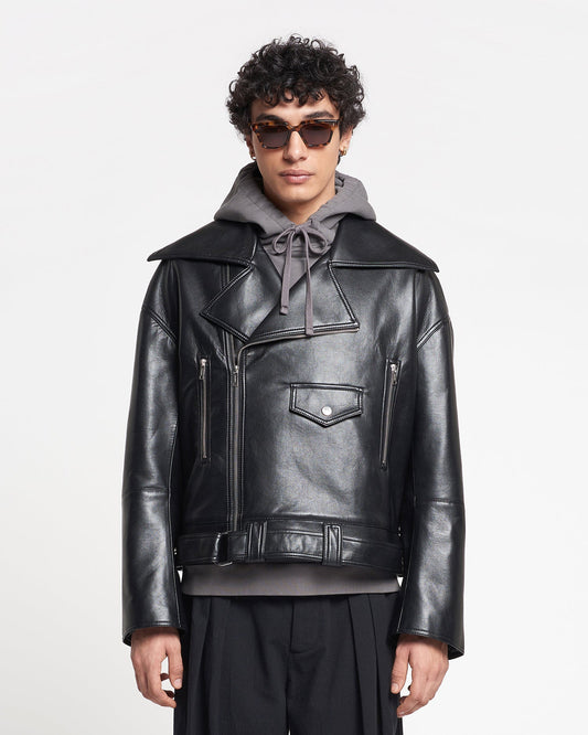 Berti Regenerated leather jacket - Black | Nanushka